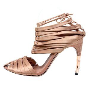 Gucci Tom Ford Runway Heels Satin Bamboo Stiletto 41 Rare 2000s Strappy